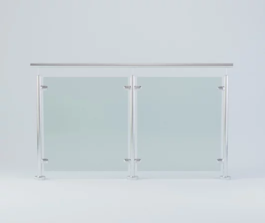 LIFENGFF Glazen balustrade eindpaal roestvrij staal, vierkant glazen